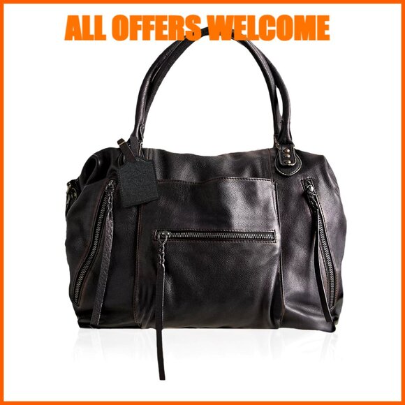 Vegan Leather Tote Bag with Adjustable Strap Crossbody Purse